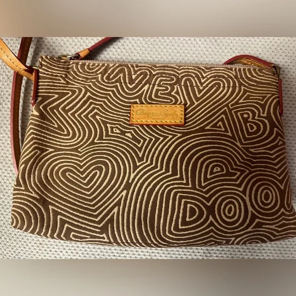 Dooney and Bourke Small Brown Graffiti Crossbody Bag, Vintage - Picture 6 of 15